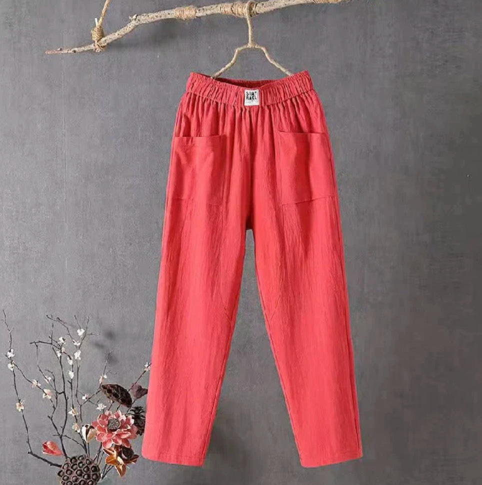 Pamela - Pantalones holgados de lino para mujer