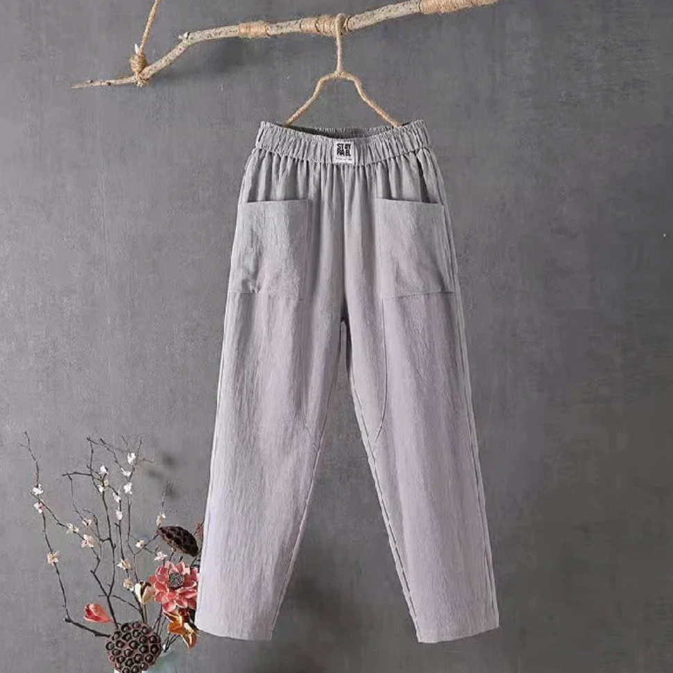 Pamela - Pantalones holgados de lino para mujer